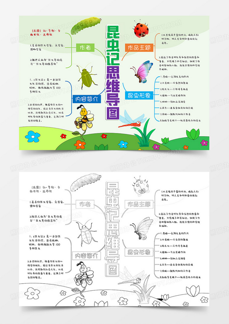 昆虫记小报手抄报 昆虫记思维导图昆虫记思维导图格式word