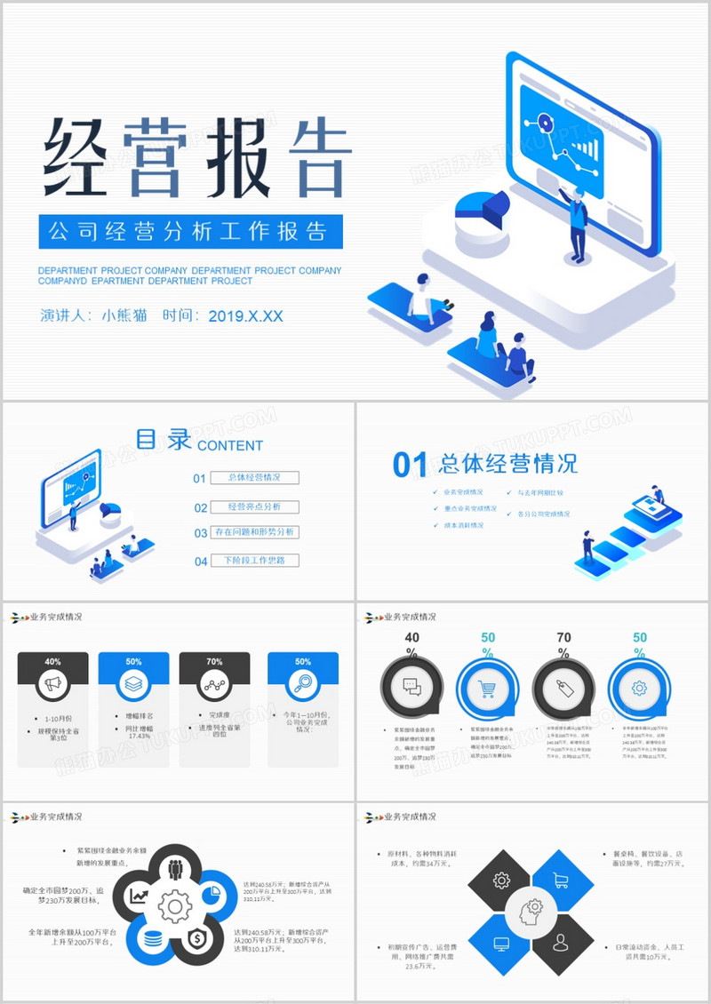 公司经营分析工作报告通用PPT模板