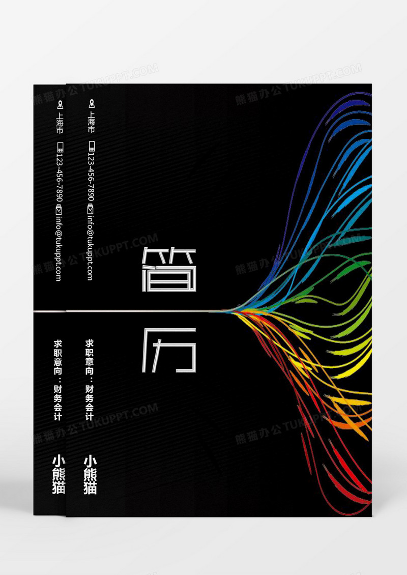 黑色科技财务会计个人简历Word模板