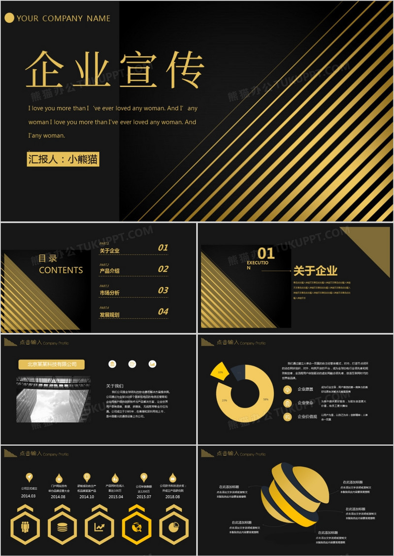 黑金公司简介PPT模板