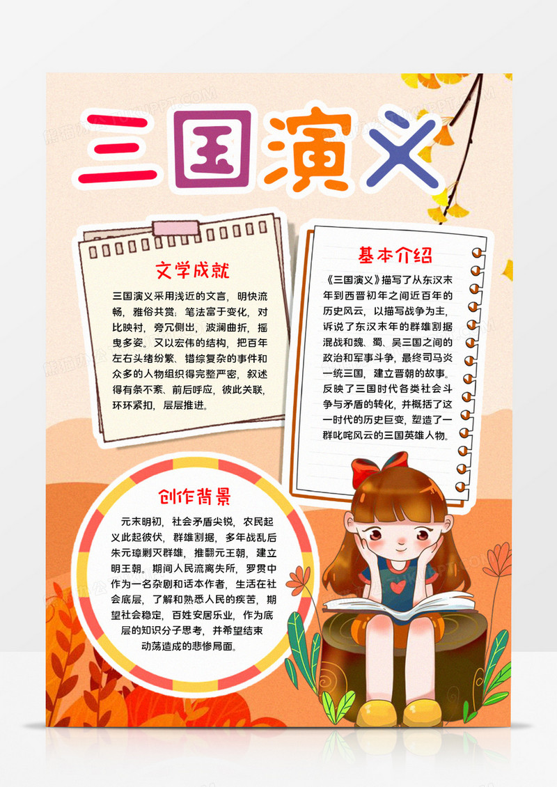 三国演义手抄报宣传word模板