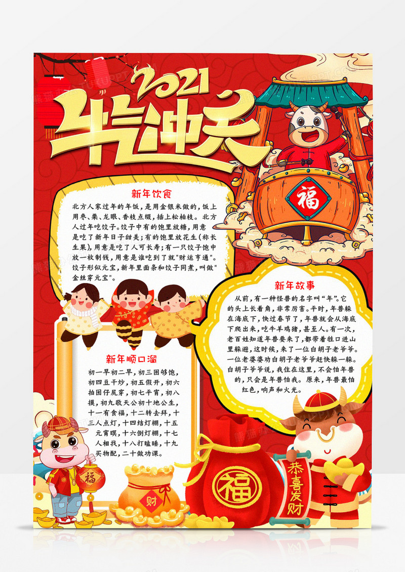 2021牛气冲天小报