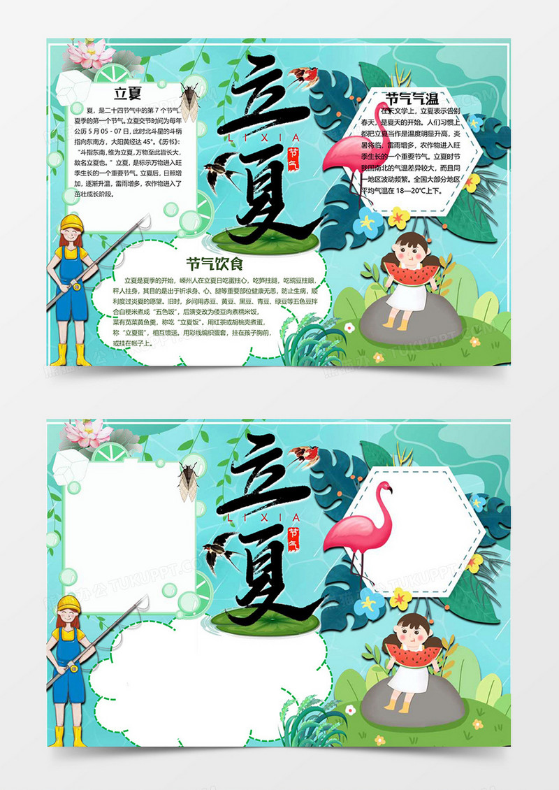 麦子版立夏小报word模板