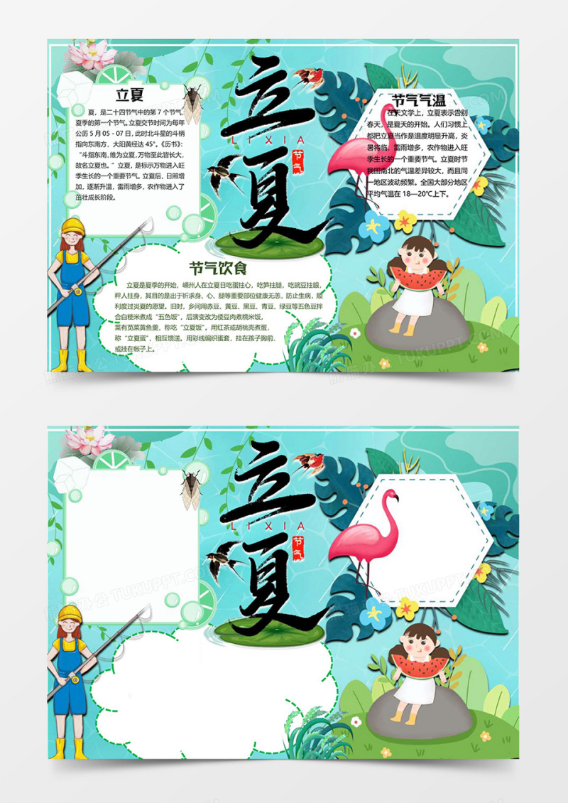 麦子版立夏小报word模板