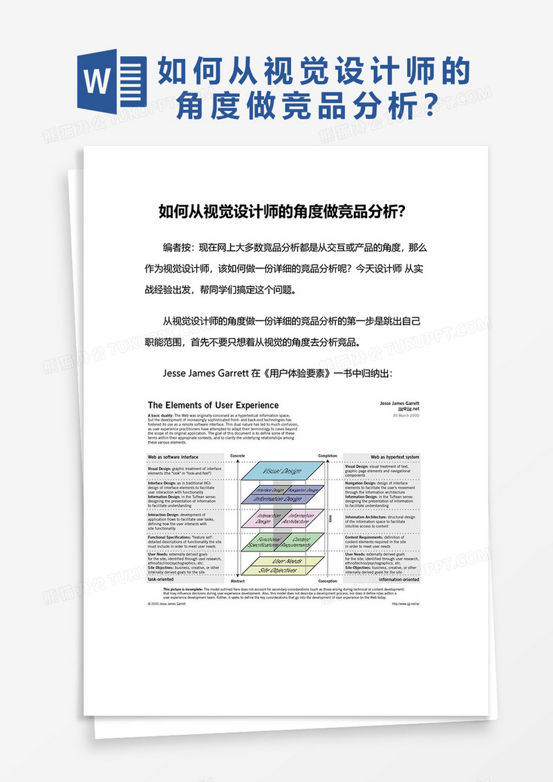 如何从视觉设计师的角度做竞品分析word模板