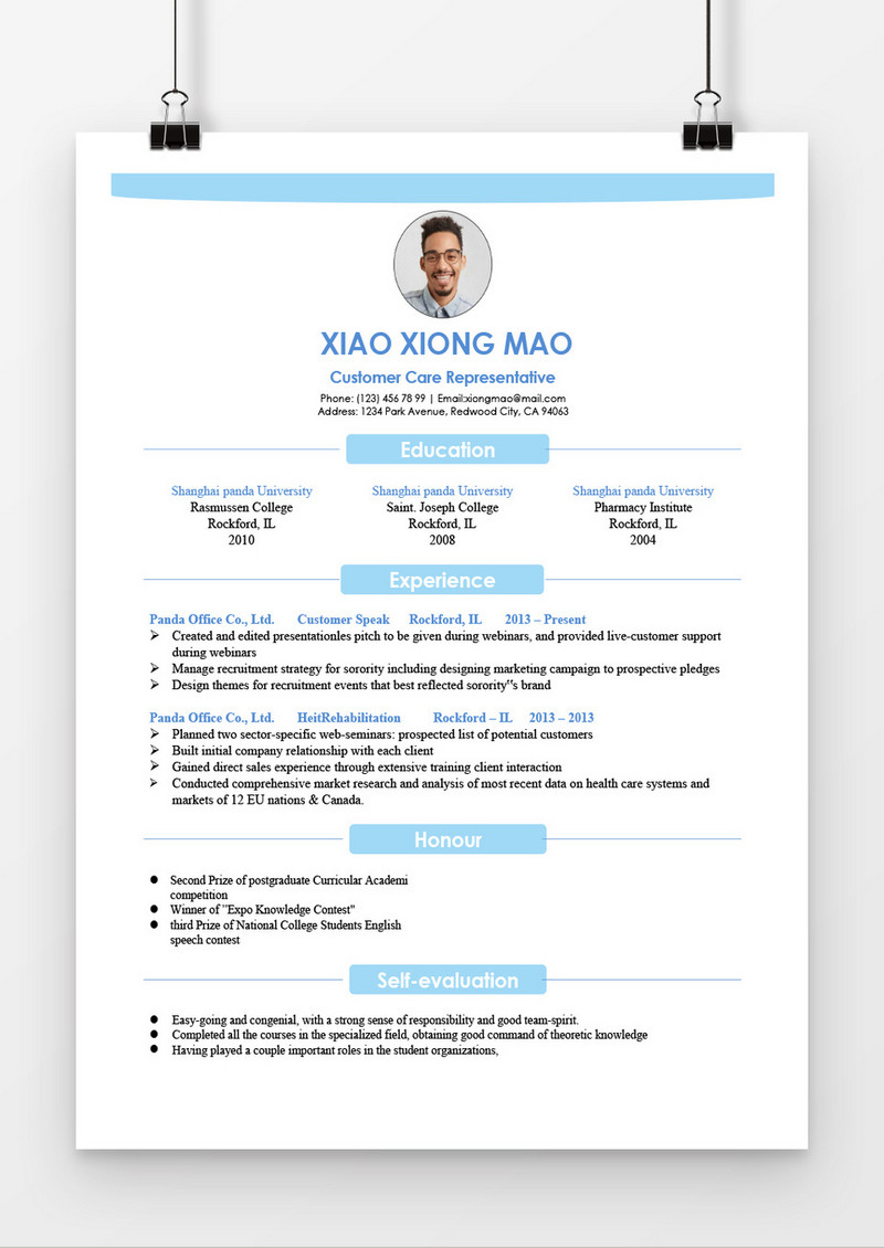 英文word简历模板