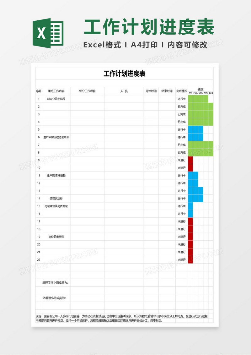 工作计划实施进度表