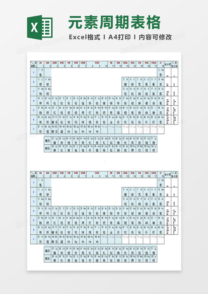 元素周期表excel模板