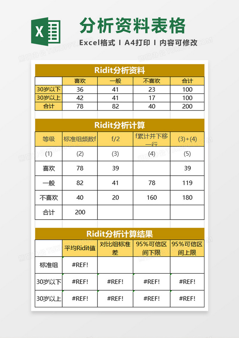 定性资料的假设检验excel模板