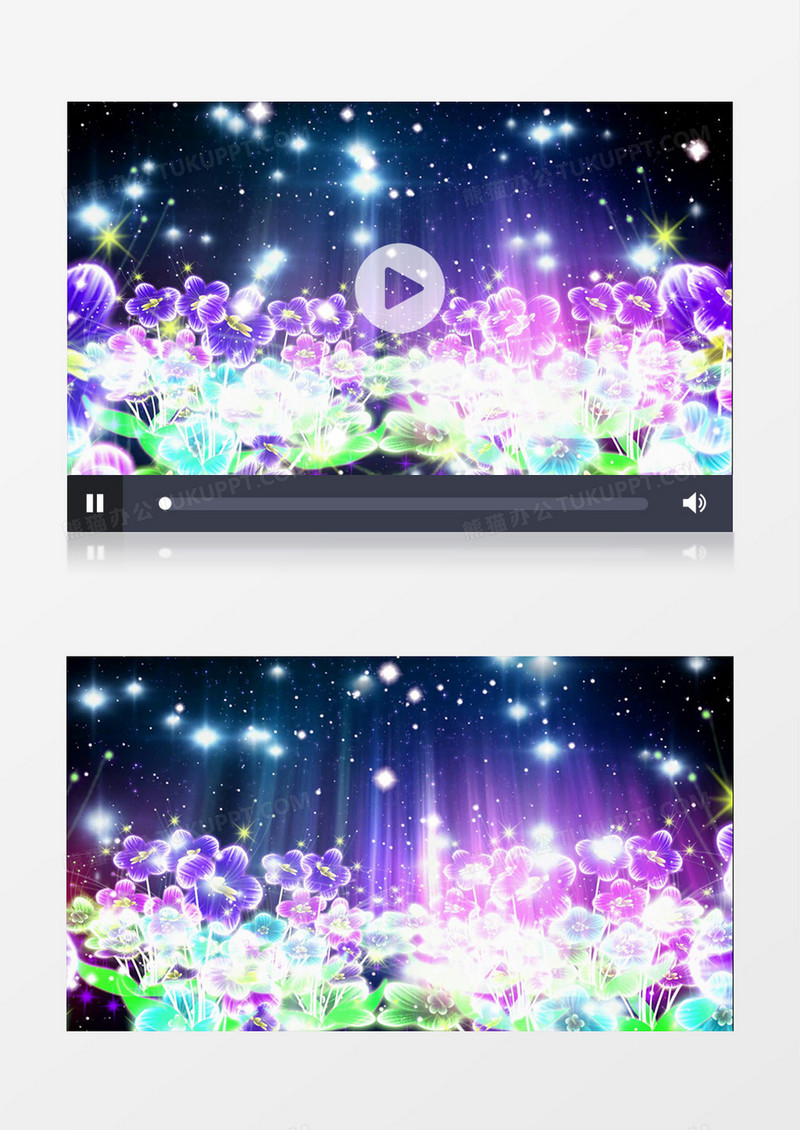 彩色花香水彩格桑花背景视频（有音乐）
