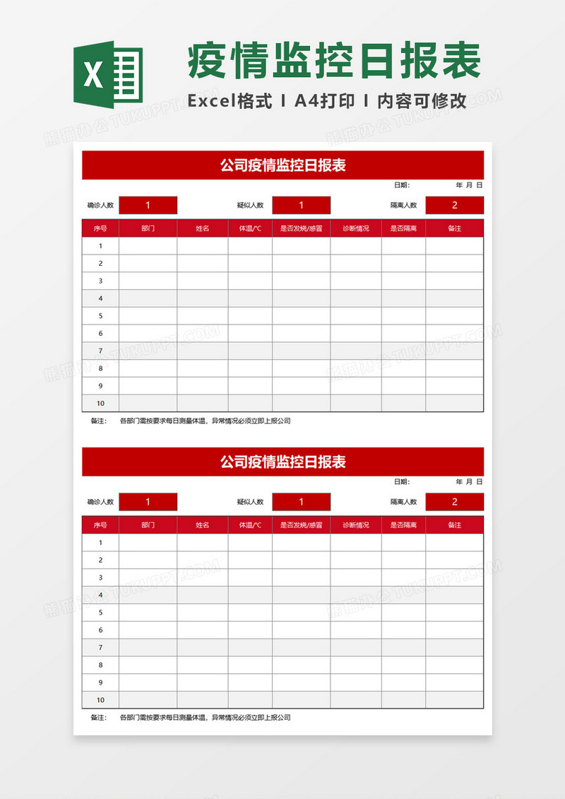 司疫情监控日报表