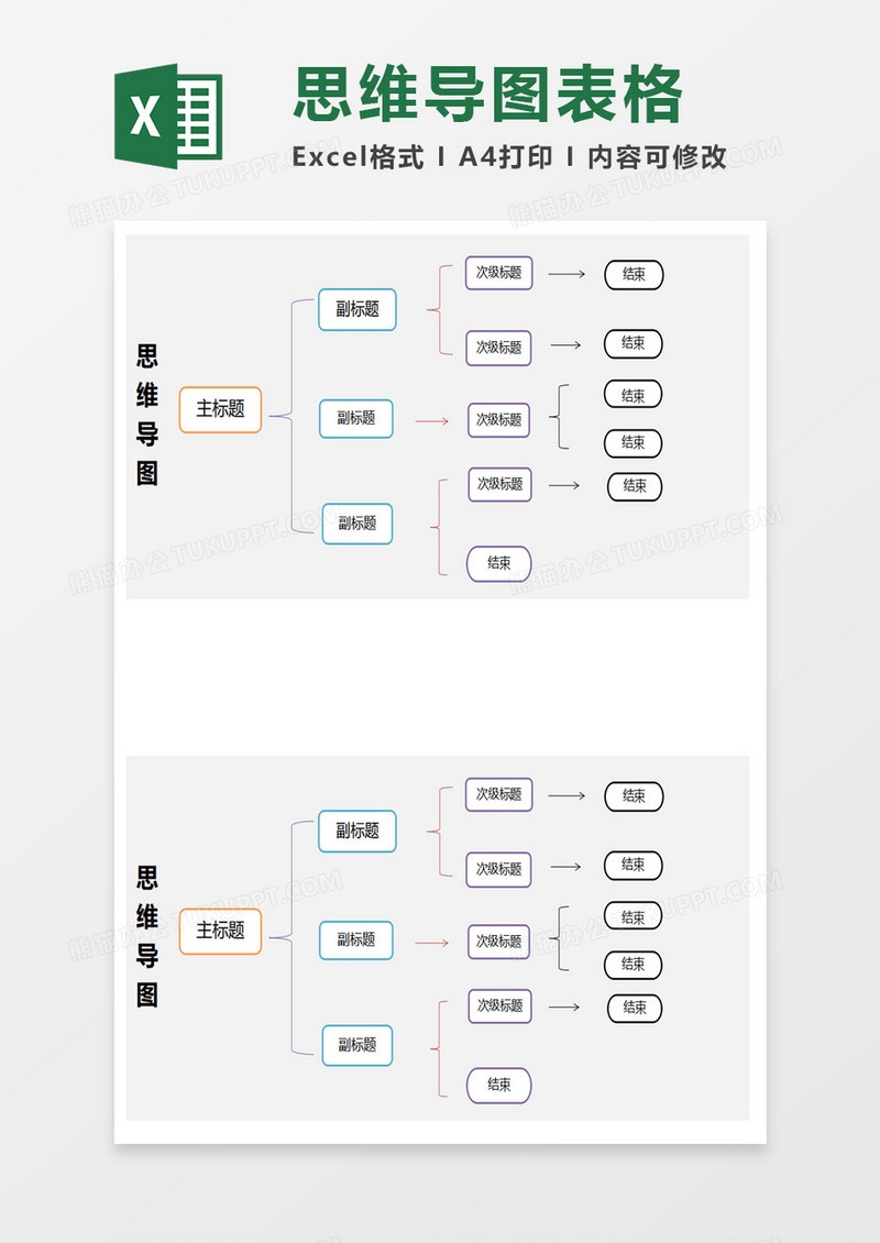 实用思维导图表格excel模板