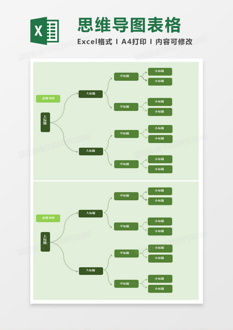 思维导图表格excel模板