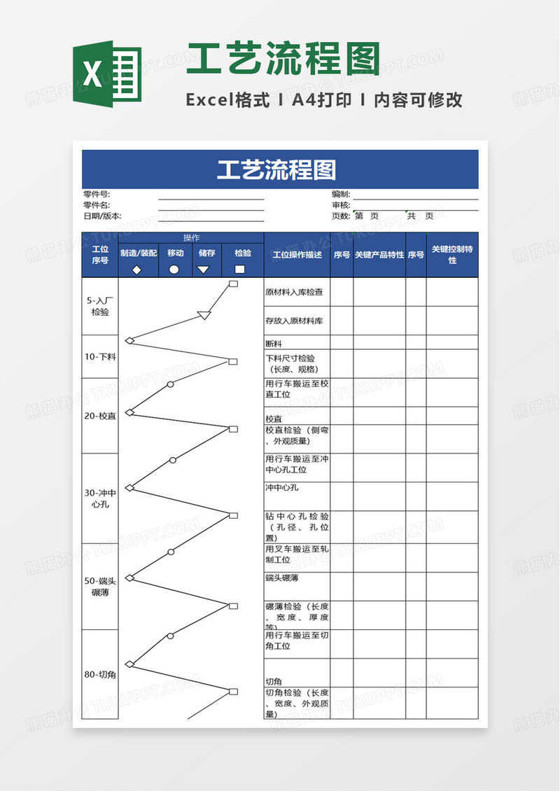 工艺流程图excel模板