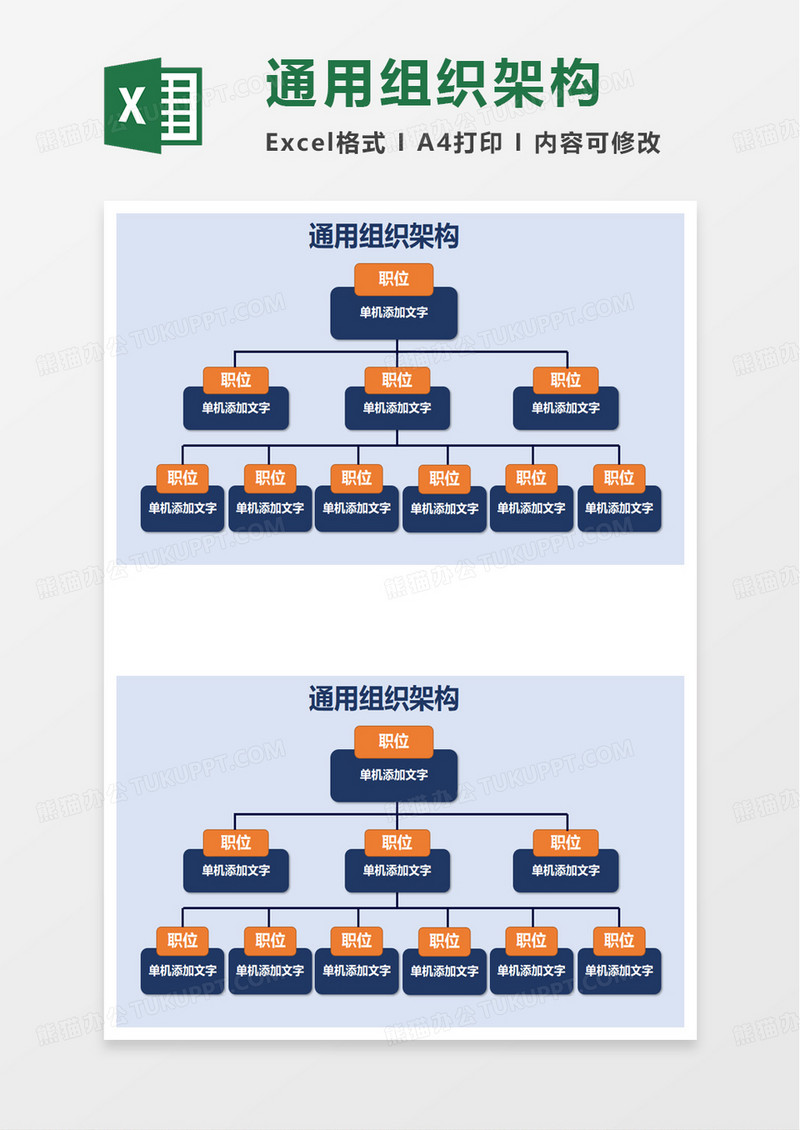 通用组织架构excel模板