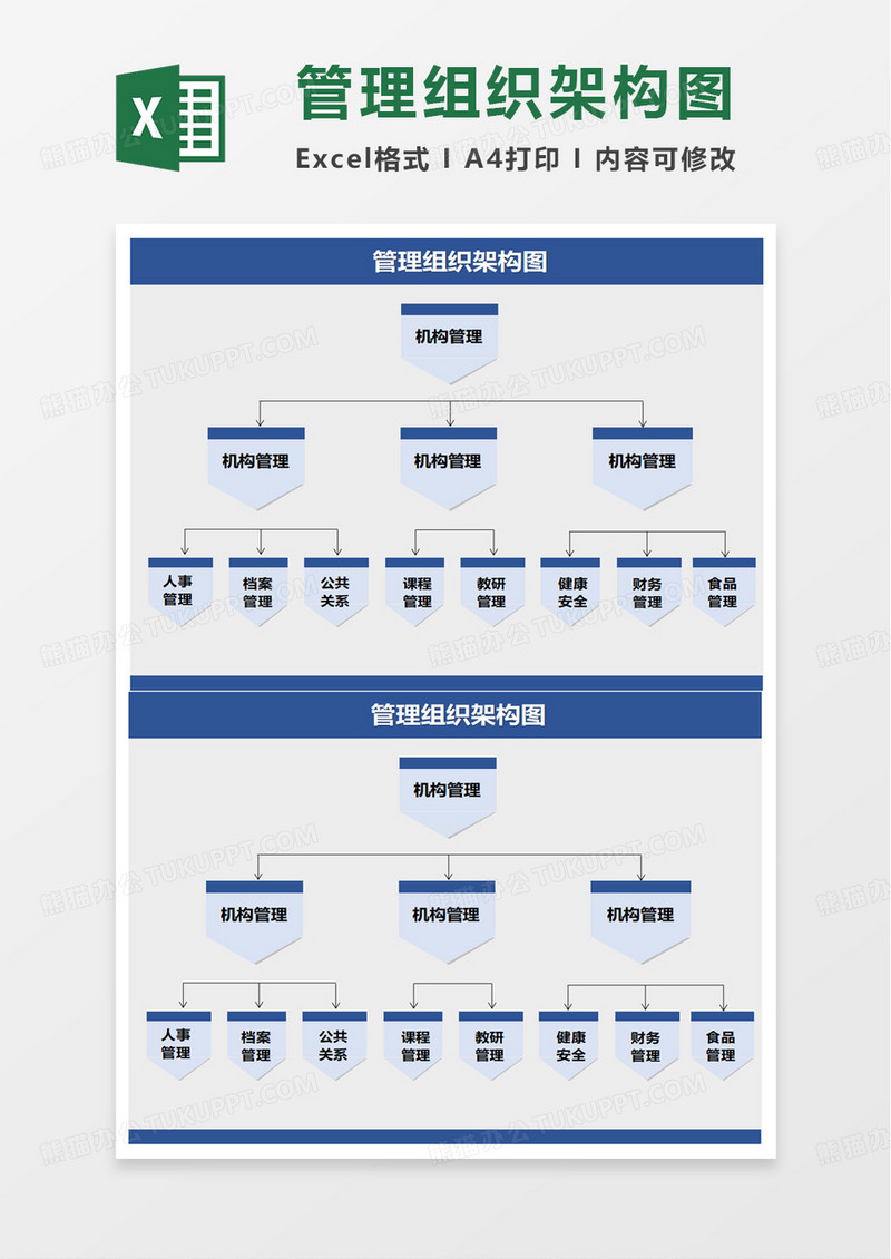 管理组织架构图excel模板