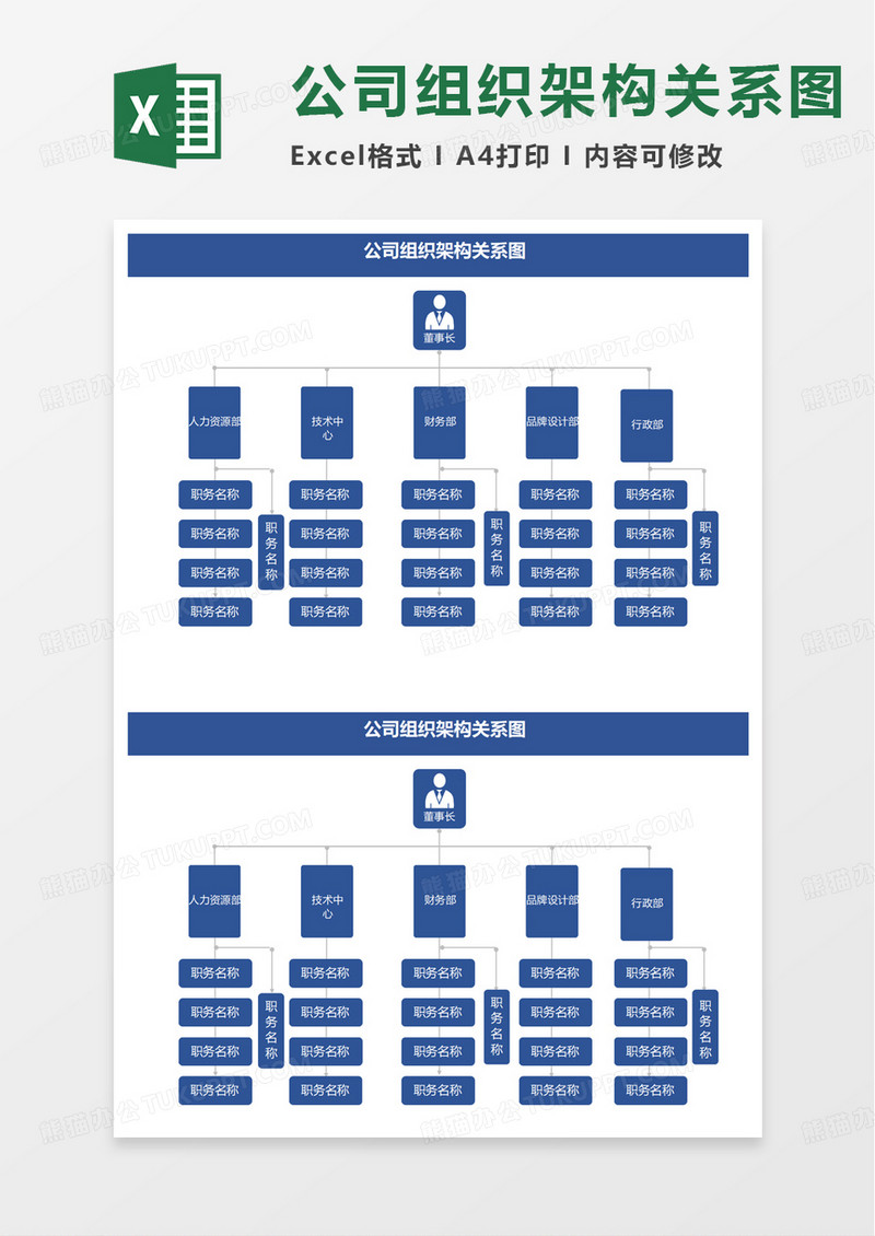 公司组织架构关系图excel模板