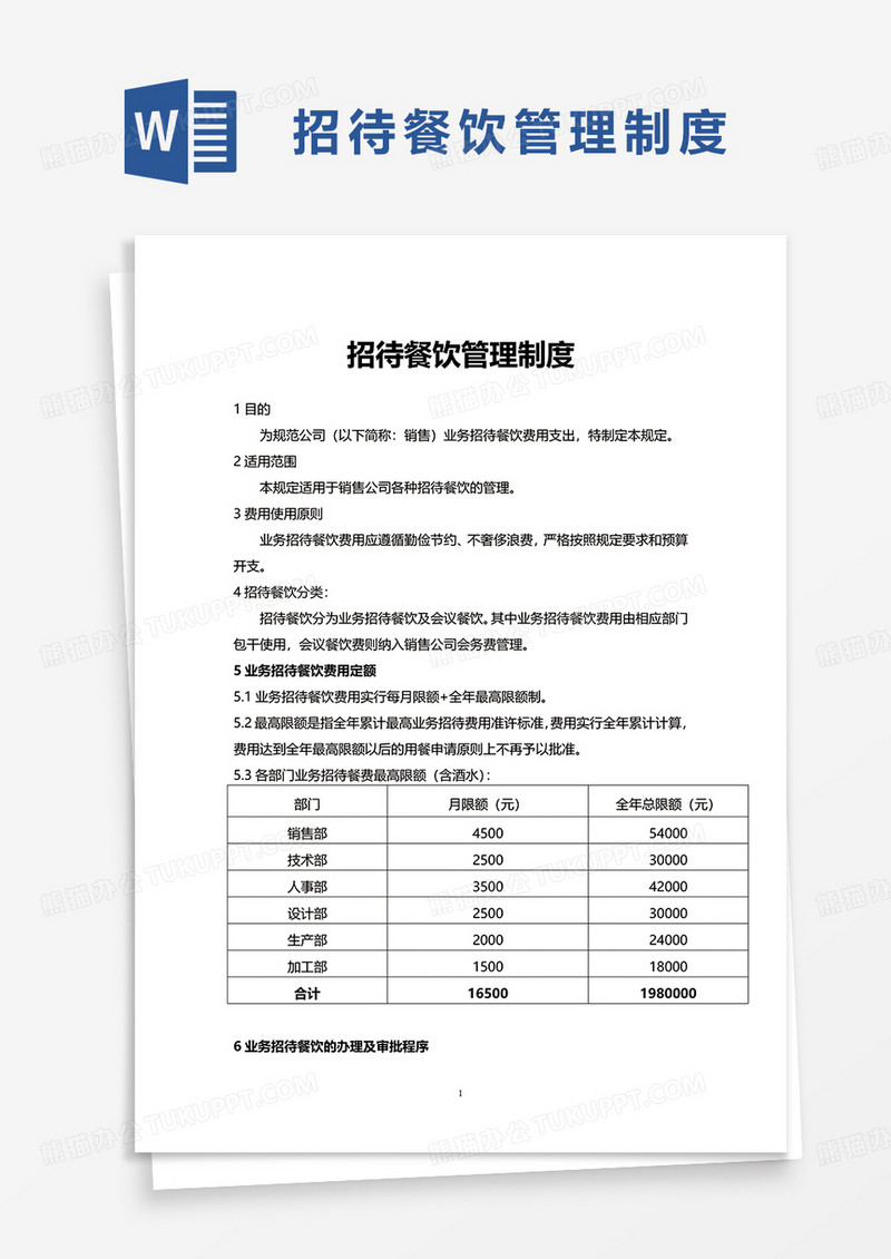 招待餐饮管理制度word模板
