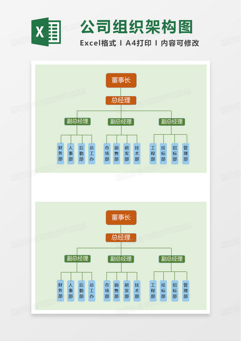 组织构架图excel模板