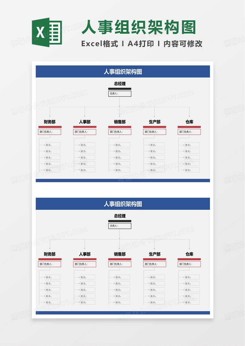 人事组织架构图excel模板