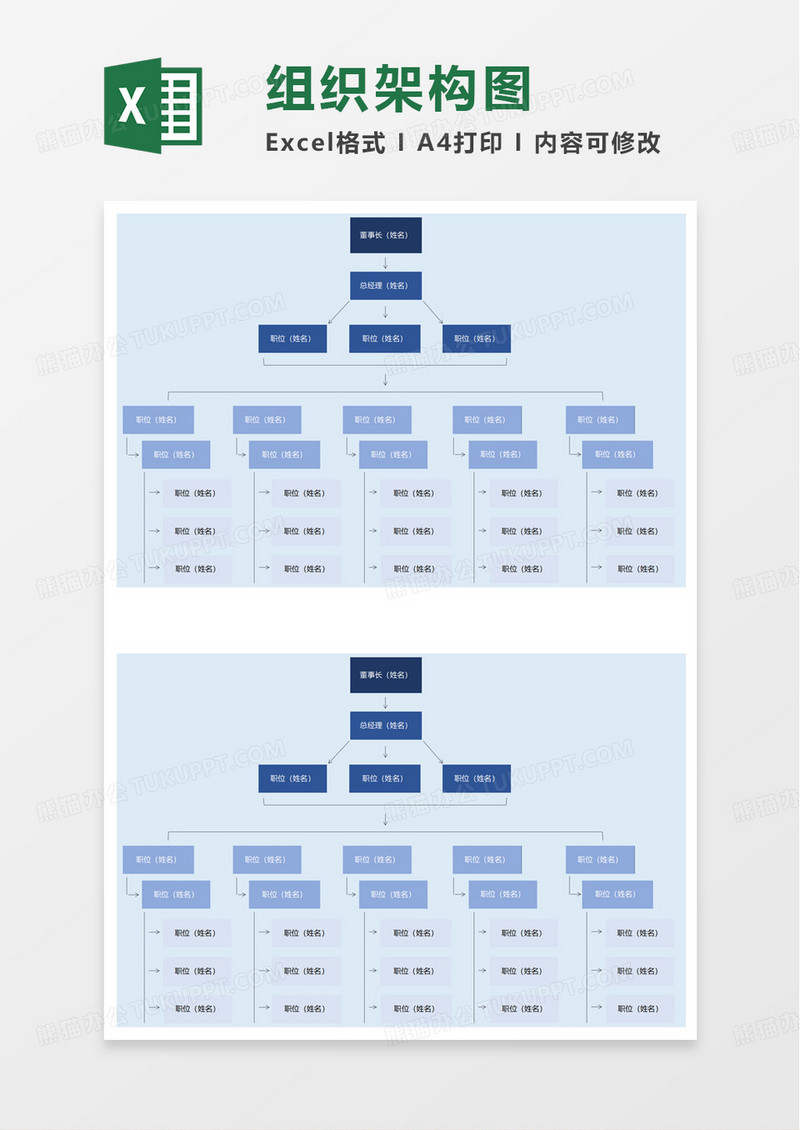 组织架构图公司架构excel模板