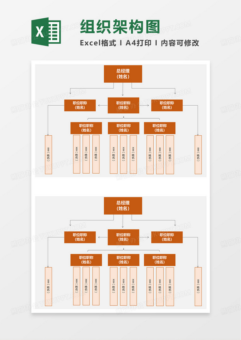 组织架构图模板excel模板