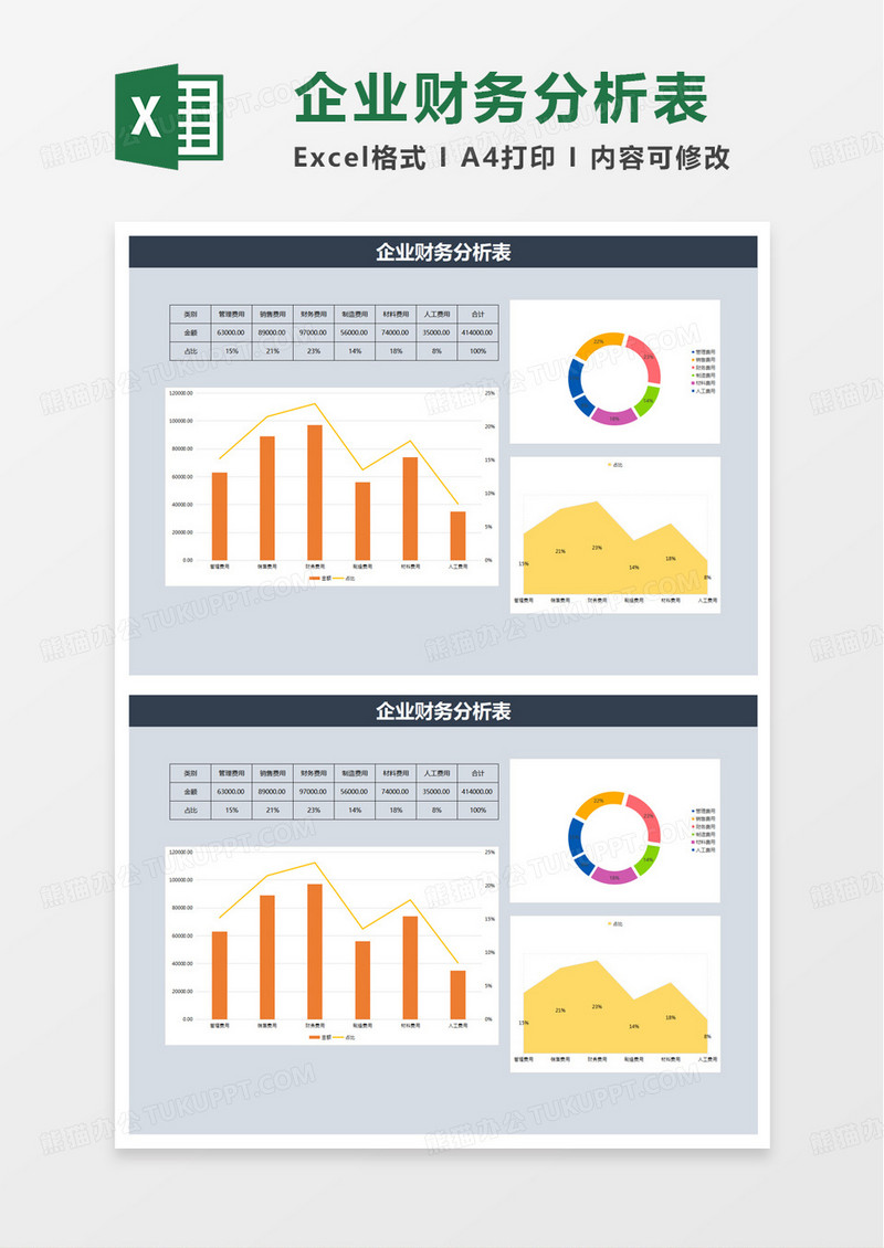 企业财务分析表excel模板