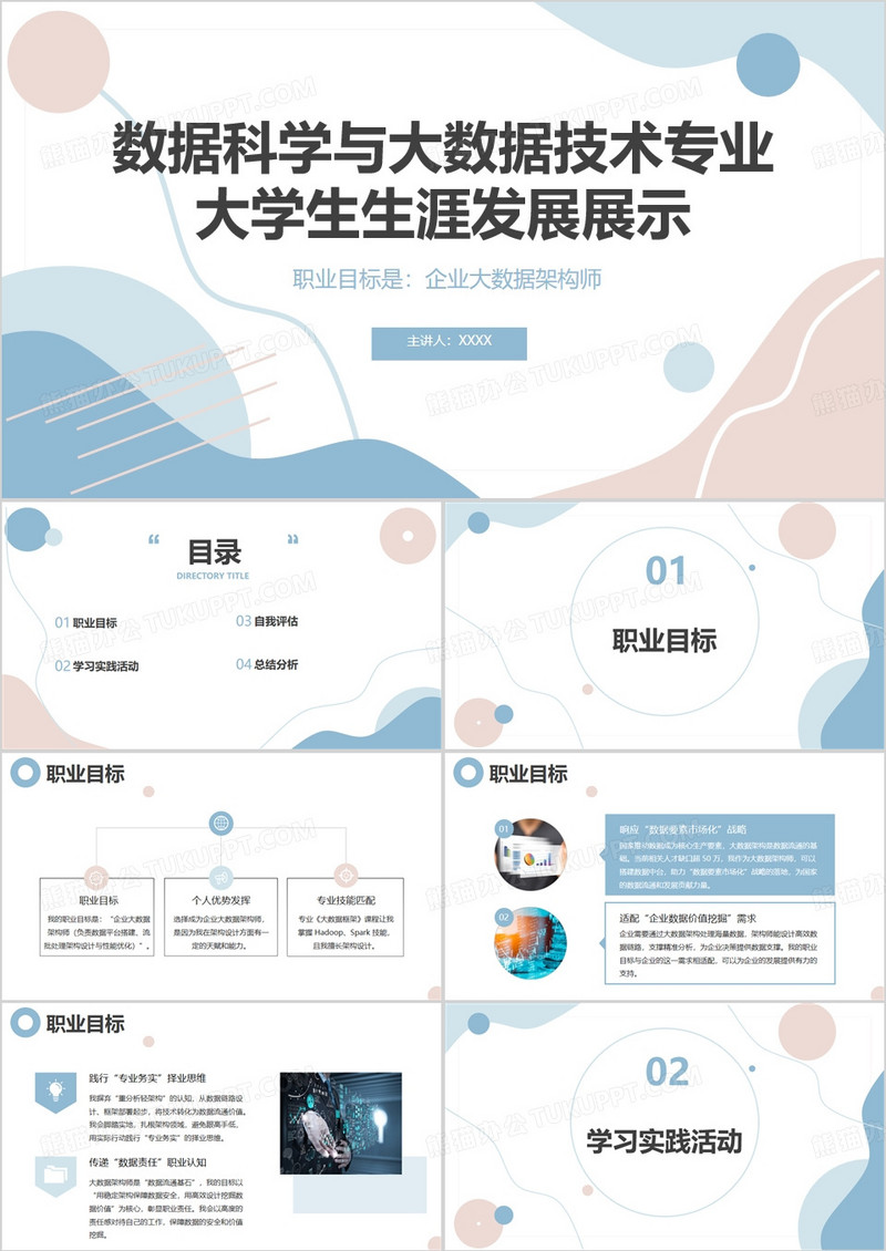 数据科学与大数据技术专业大学生生涯发展PPT模版