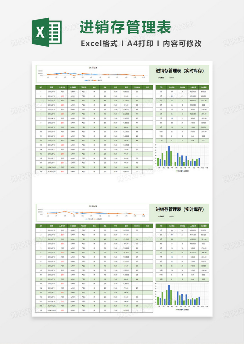 进销存管理表excel模板