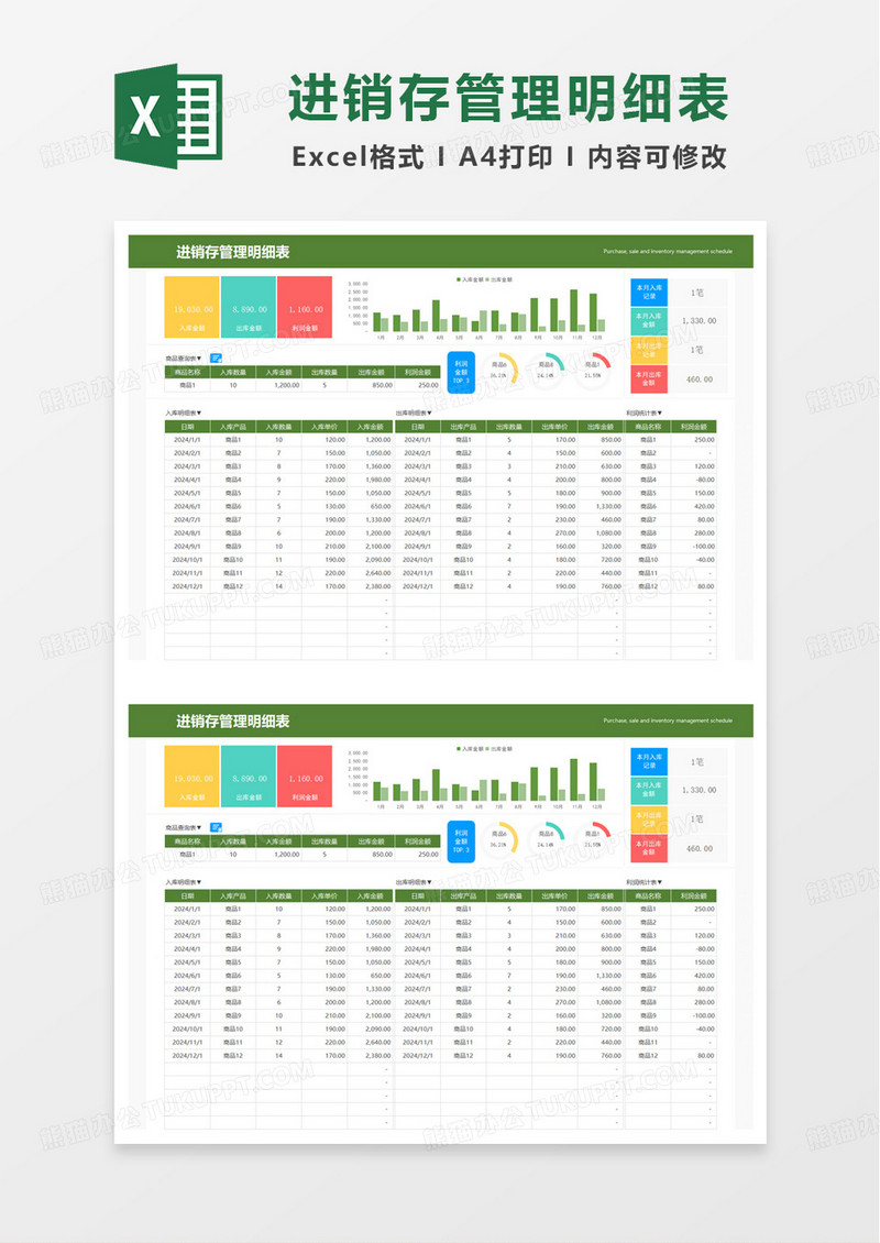 进销存管理明细表excel模板那