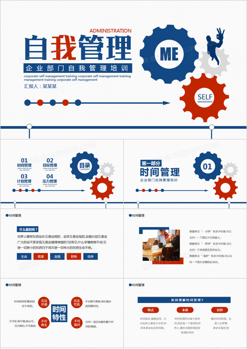 企业部门自我管理培训PPT模板