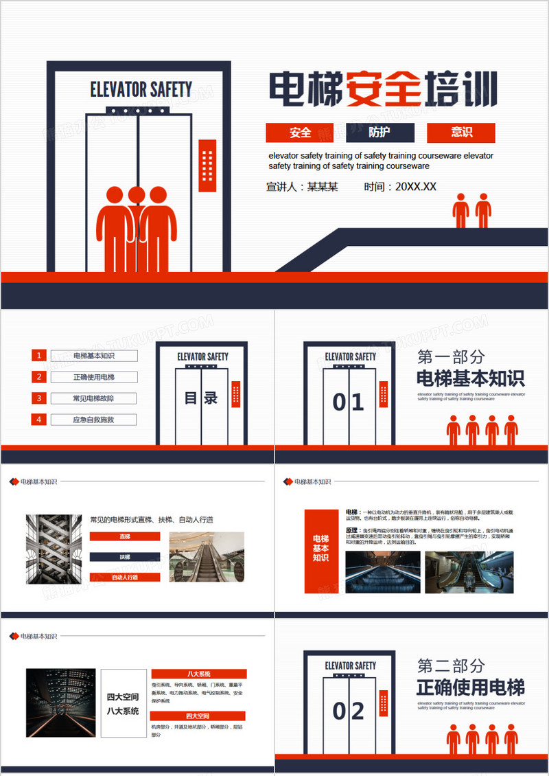 电梯安全防护知识培训动态PPT