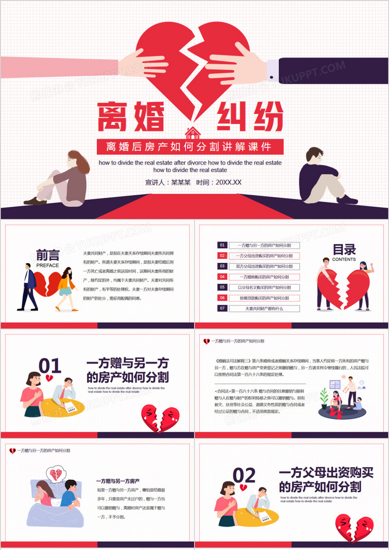 离婚后房产如何分割讲解课件动态PPT
