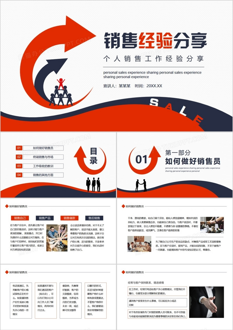 个人销售工作经验分享动态PPT