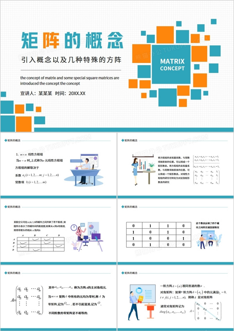 矩阵的概念引入以及几种特殊的方阵动态PPT