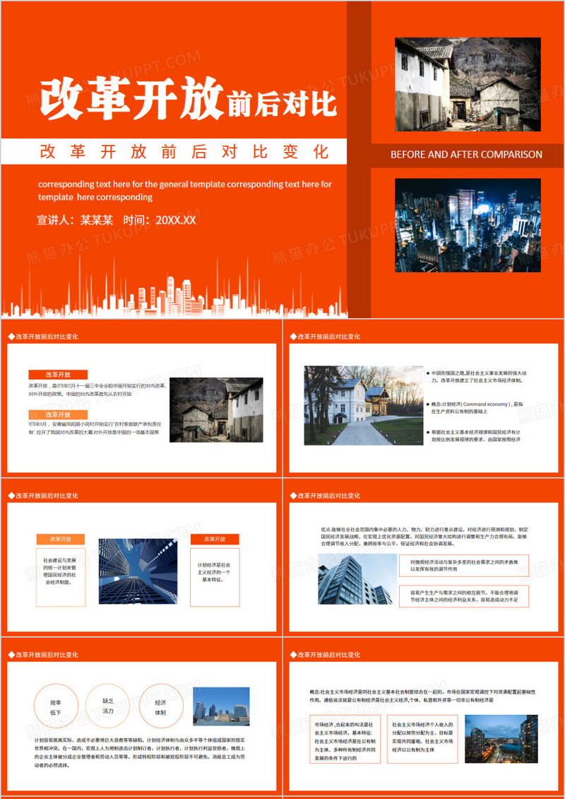 改革开放前后对比变化动态PPT