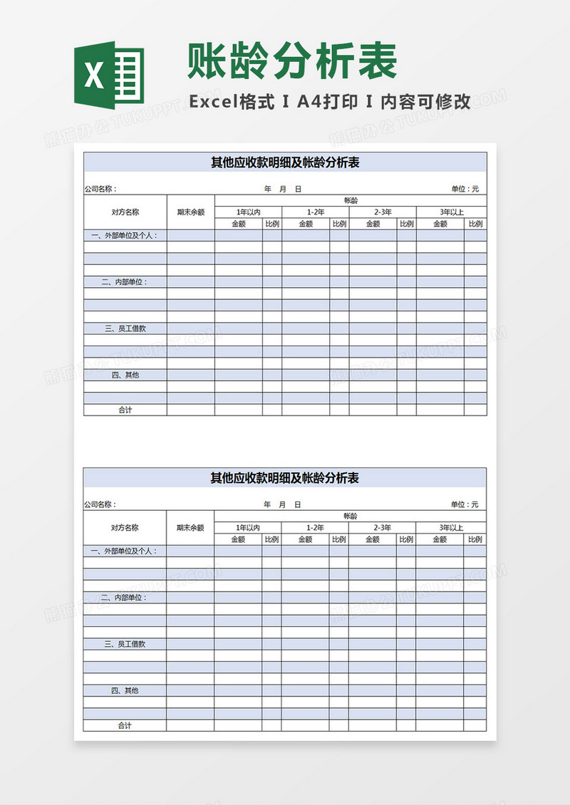 其他应付款明细及账龄分析表