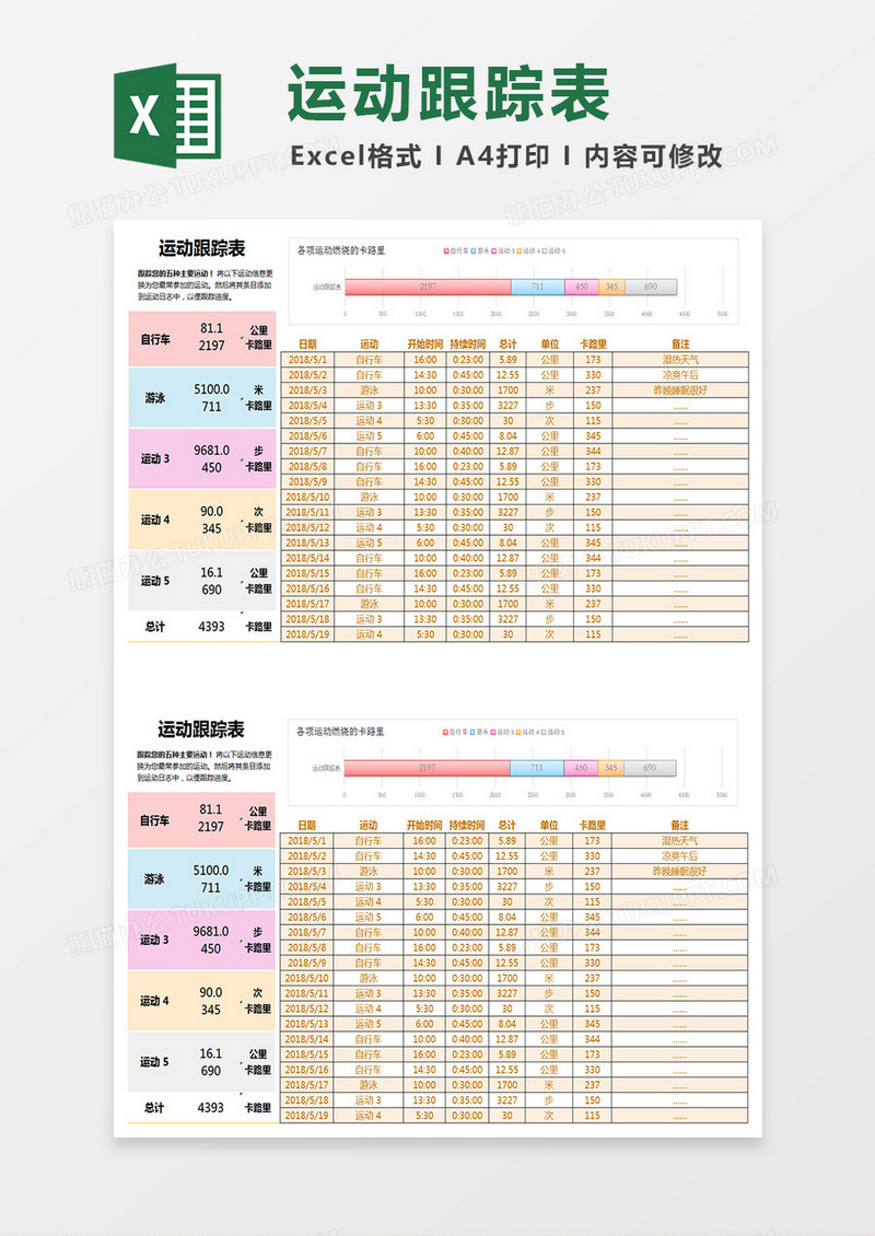 运动细节跟踪报表