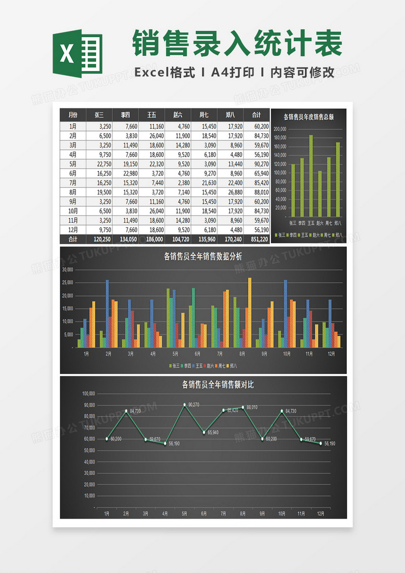 黑色销售录入统计表excel模板