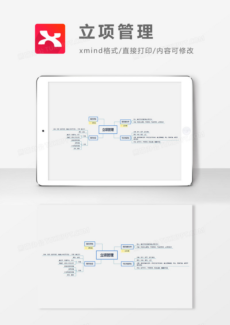 立项管理思维导图XMind模板