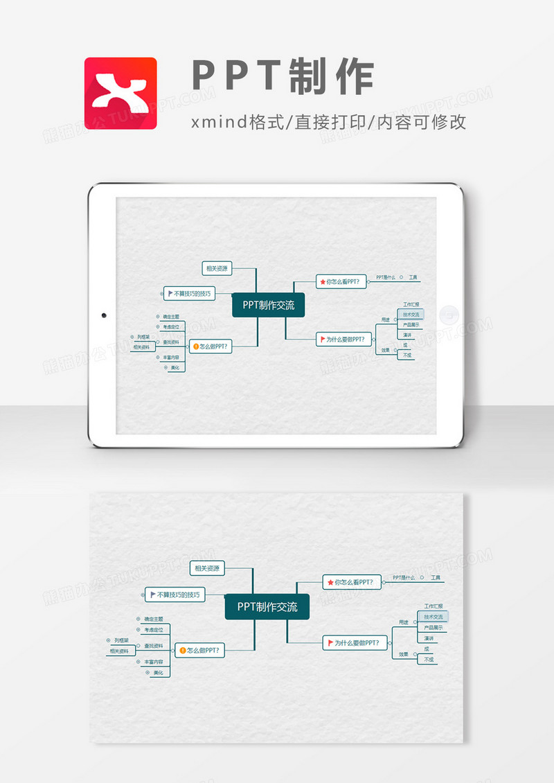 PPT制作交流思维导图XMind模板