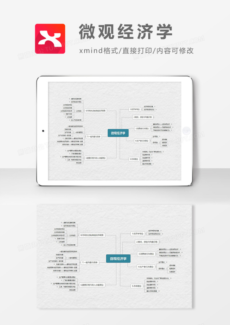 思维导图微观经济学XMind模板