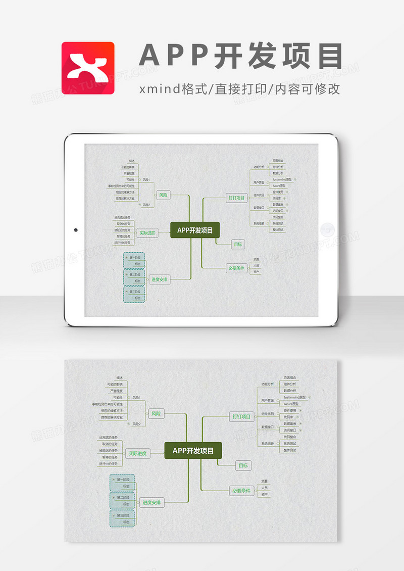 思维导图APP开发项目XMind模板