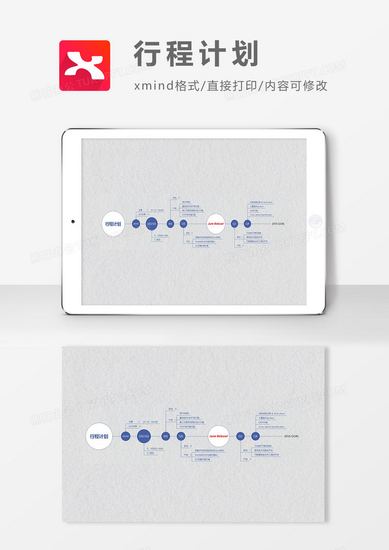 思维导图行程计划XMind模板