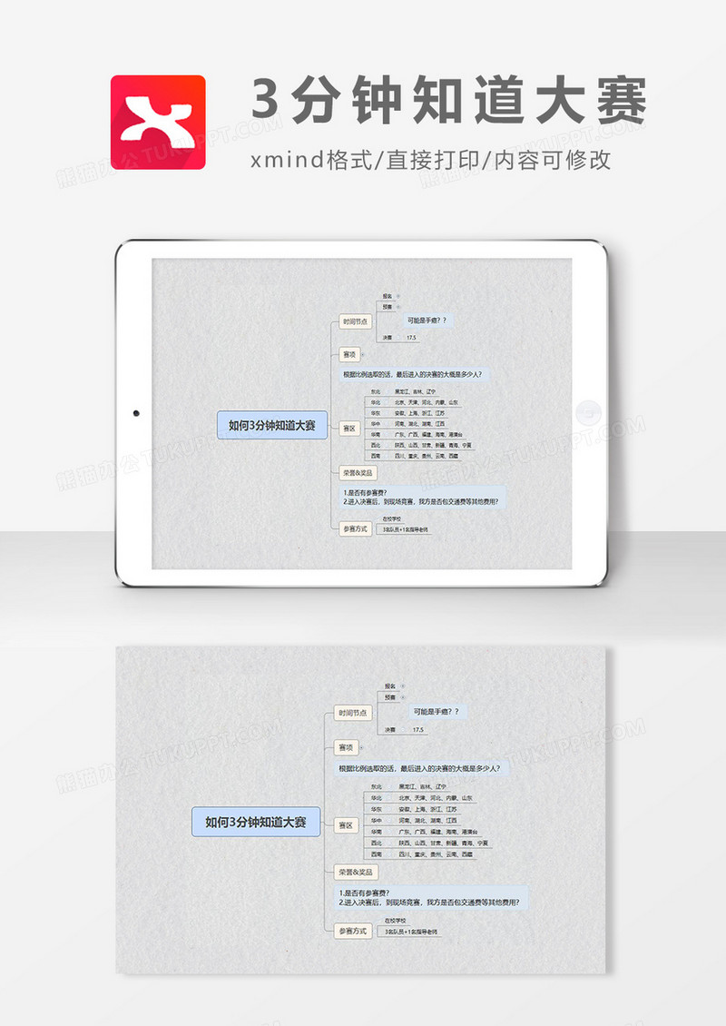 思维导图3分钟知道大赛XMind模板