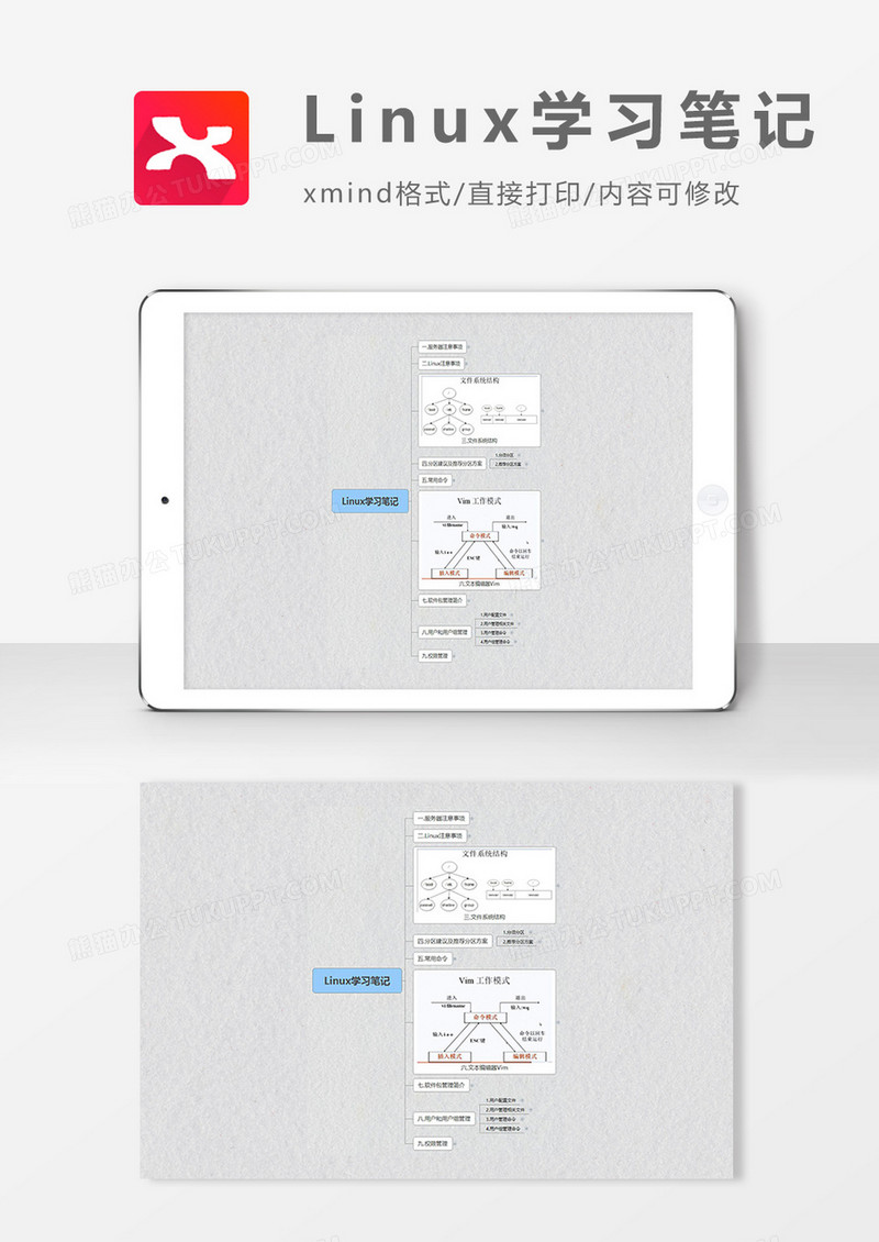 思维导图Linux学习笔记 XMind模板