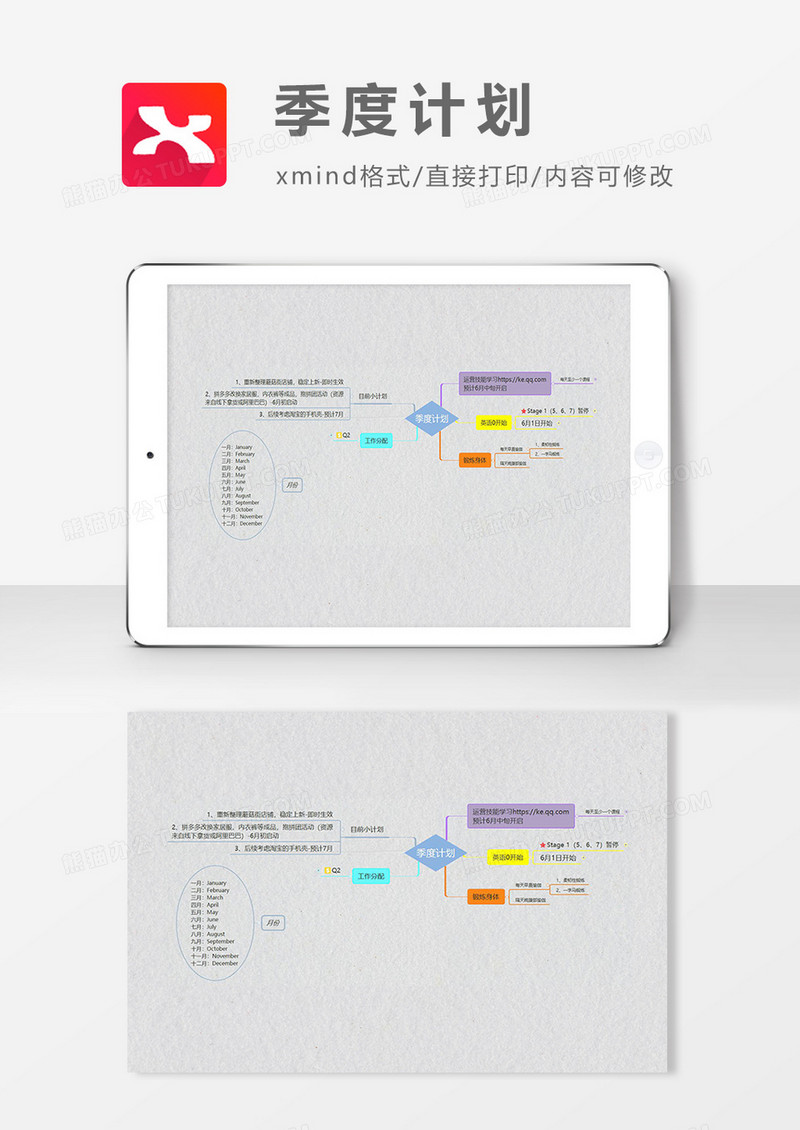 思维导图季度计划XMind模板