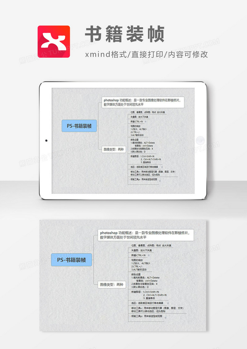 思维导图书籍装帧xmind模板