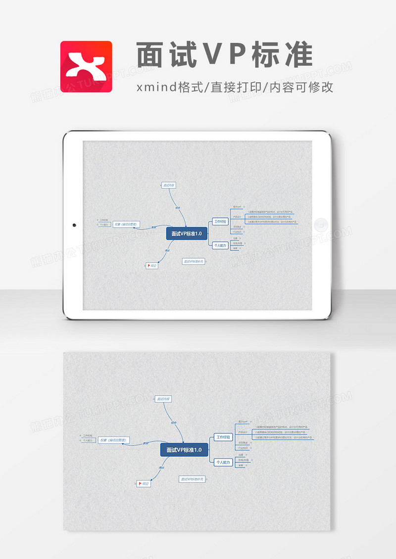思维导图面试VP标准XMind模板