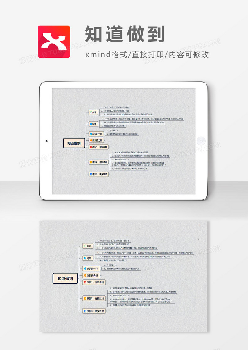 思维导图简洁知道做到XMind模板